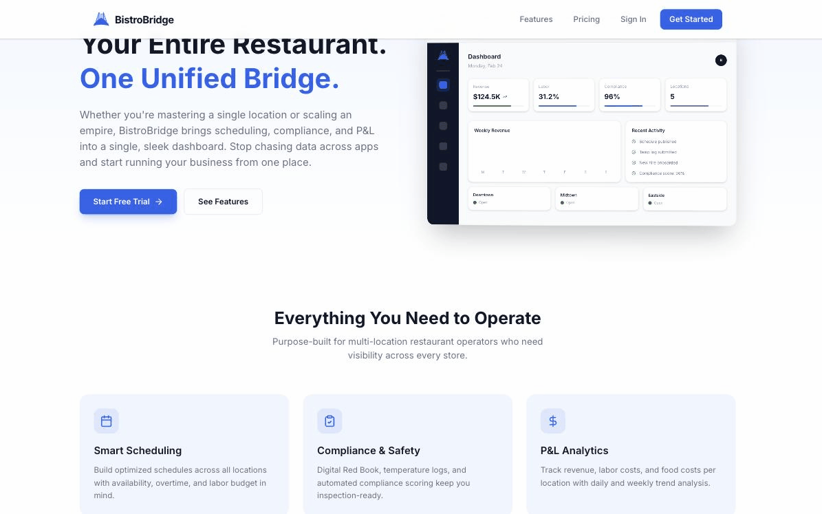 BistroBridge screenshot